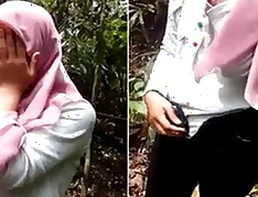 Boob-crazed Hijabi girlfriend and her boyfriend explore the forest | bf,desi,gf,hijab,muslims,pakistani